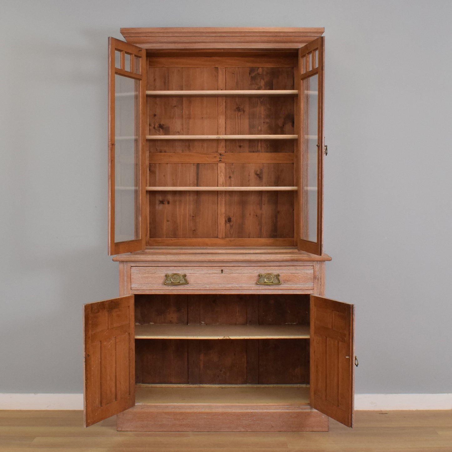 Lime Washed Oak Display Dresser