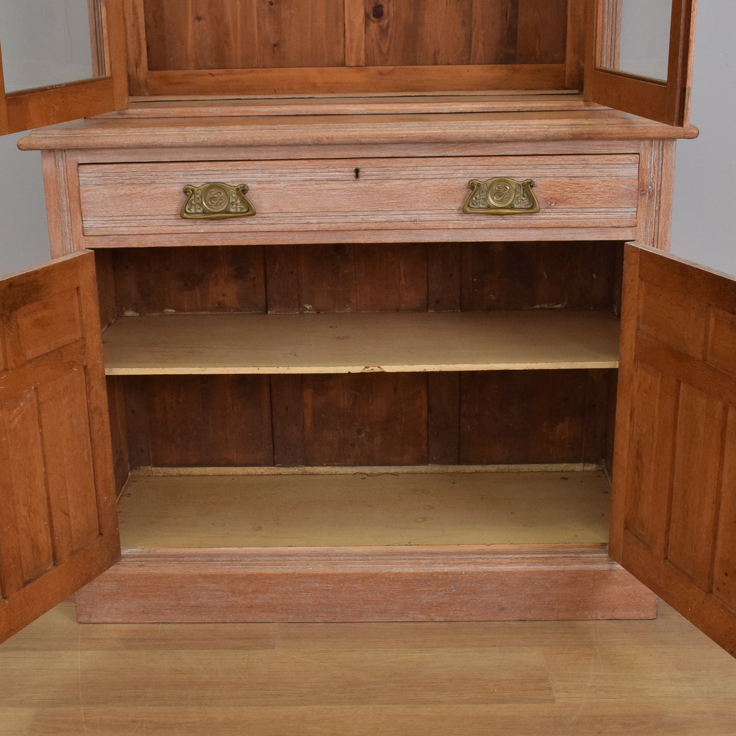 Lime Washed Oak Display Dresser