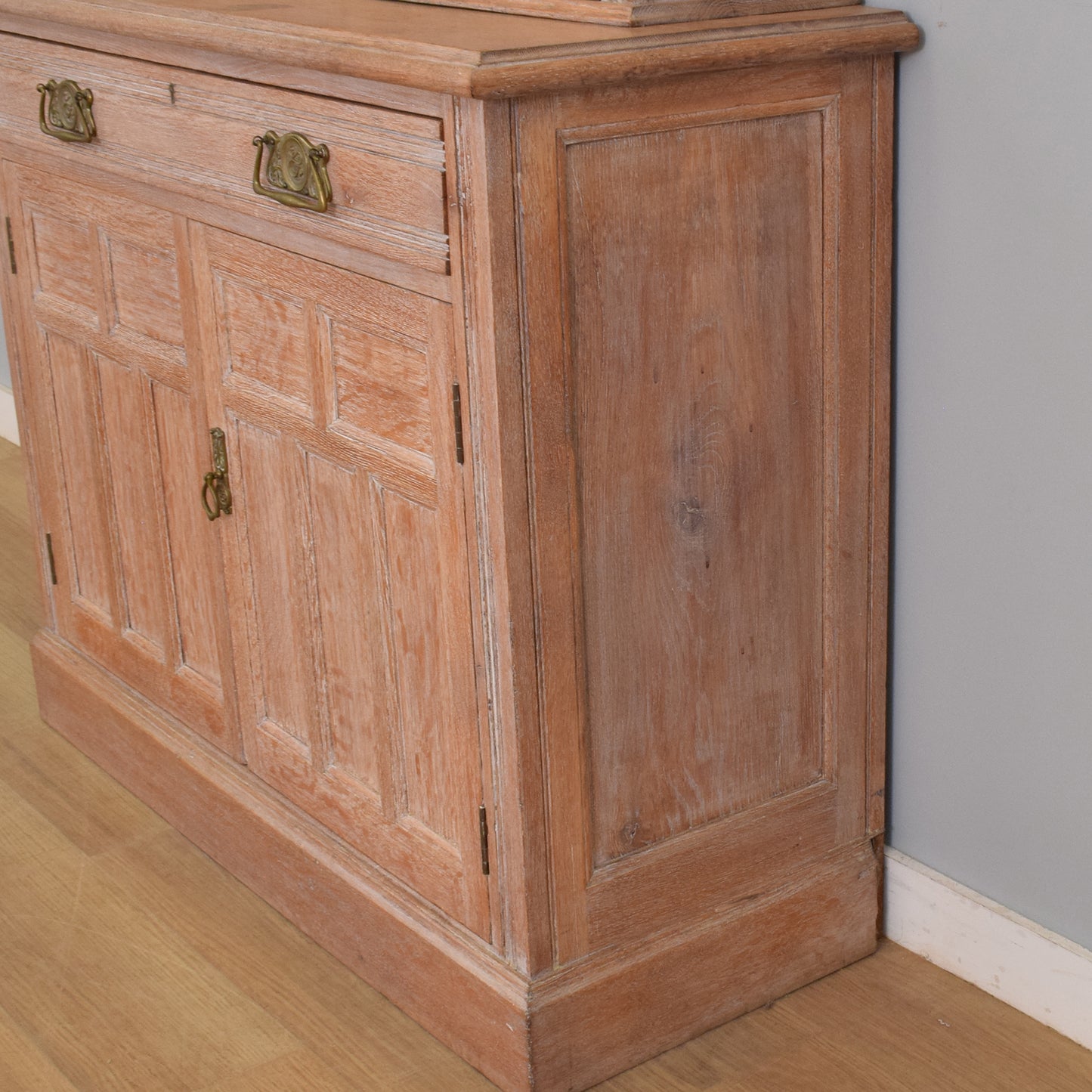 Lime Washed Oak Display Dresser