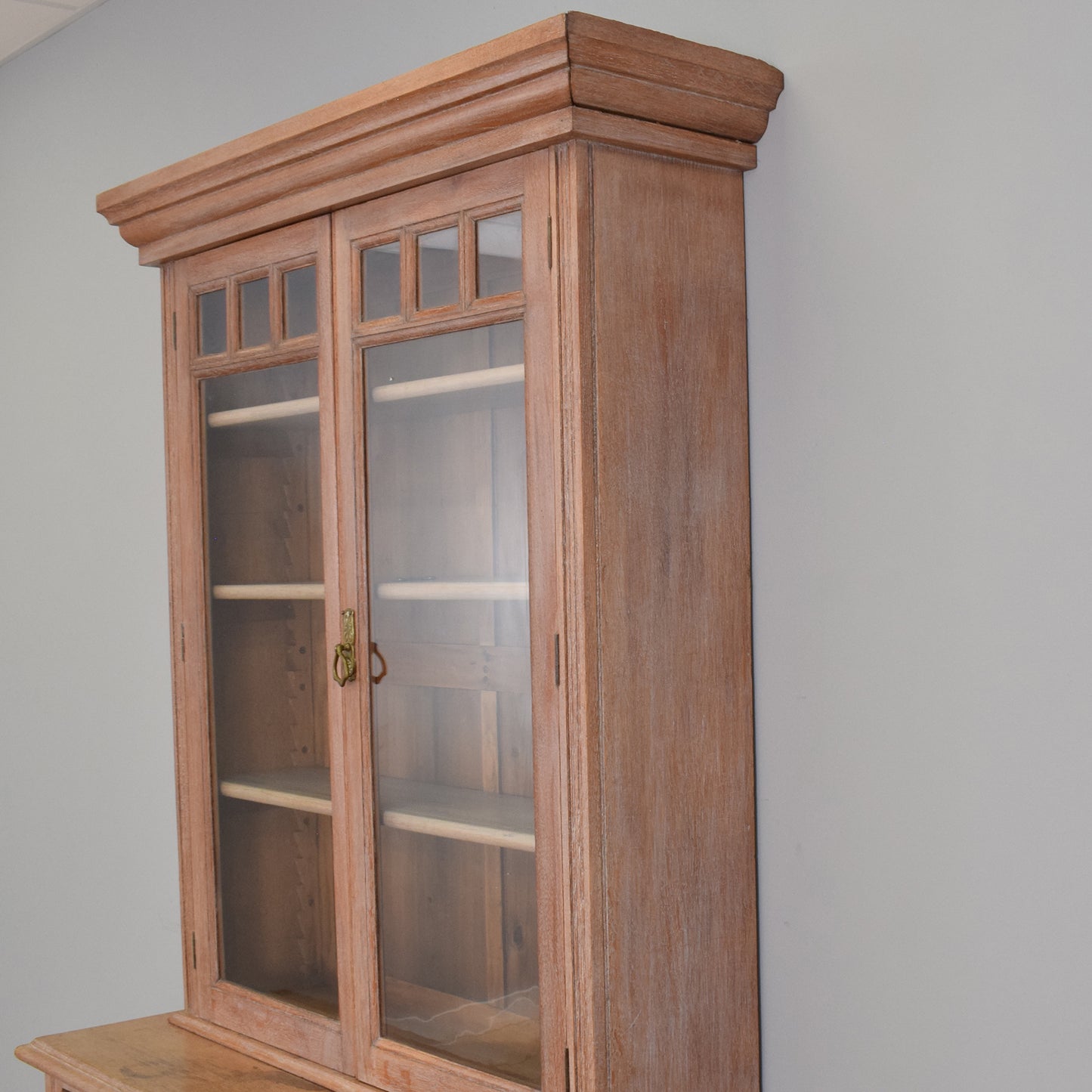 Lime Washed Oak Display Dresser