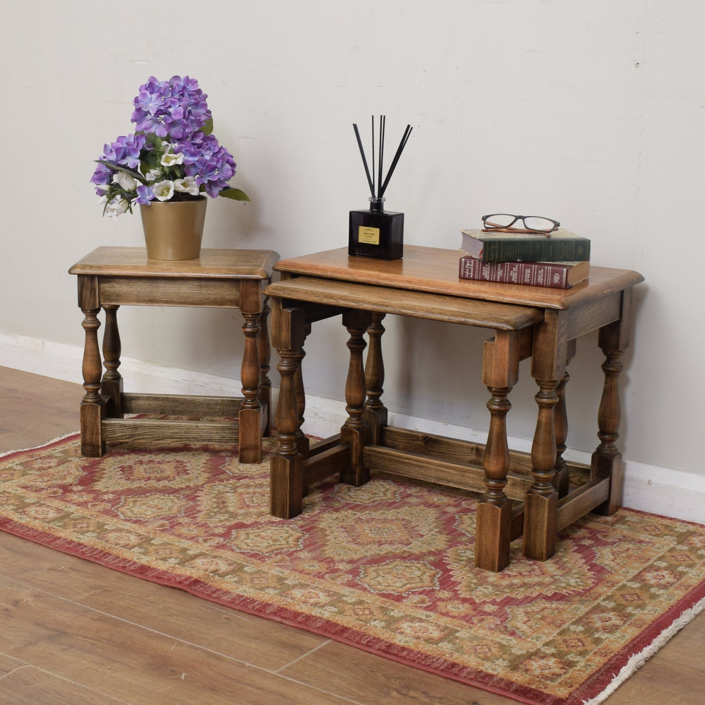 Restored Oak Nest of Tables