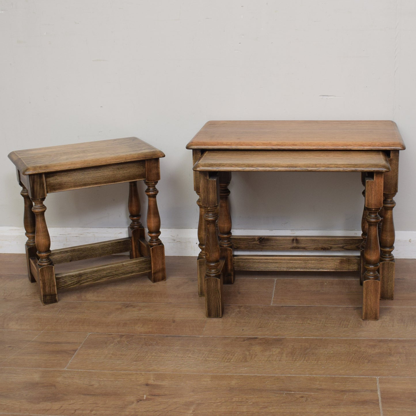 Restored Oak Nest of Tables