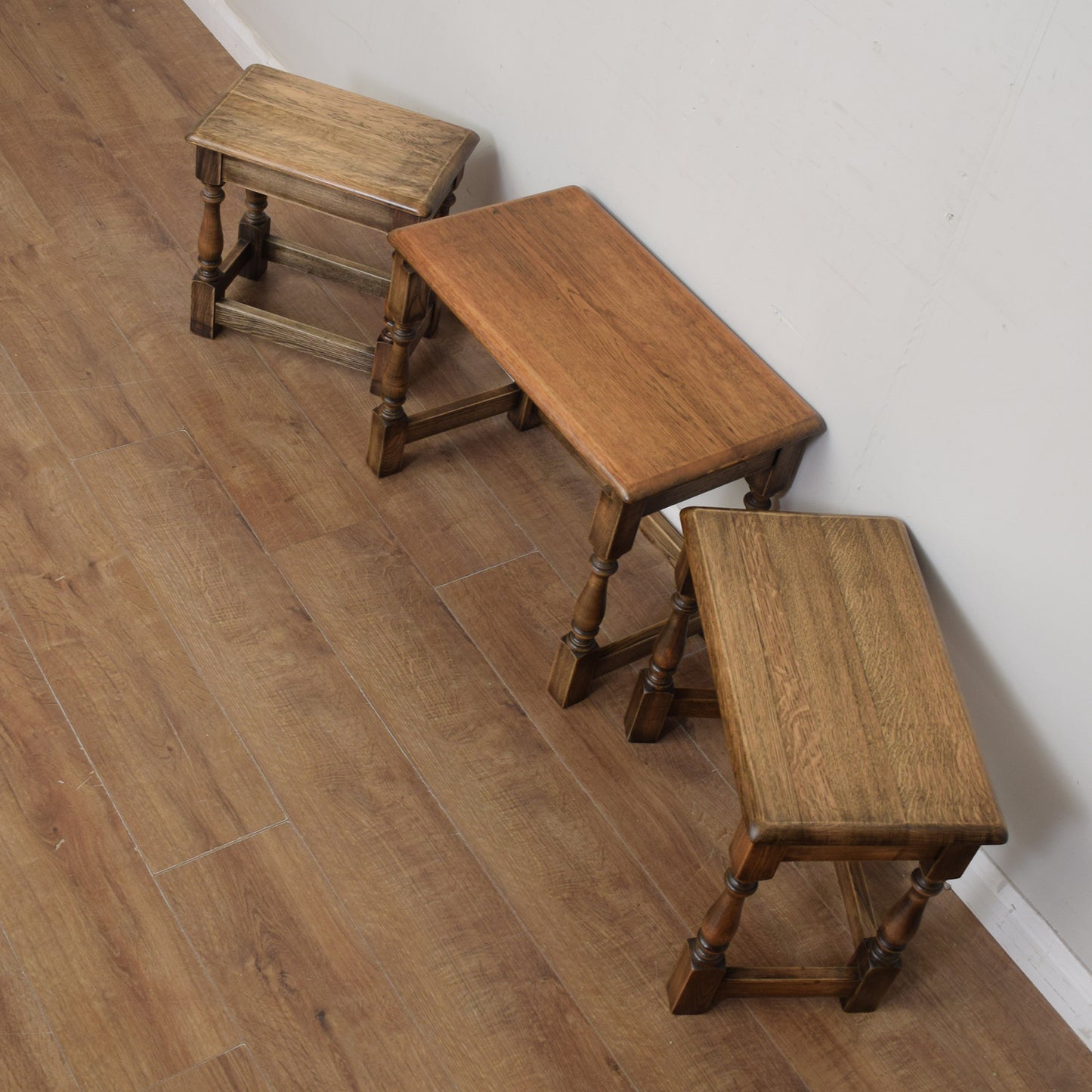 Restored Oak Nest of Tables