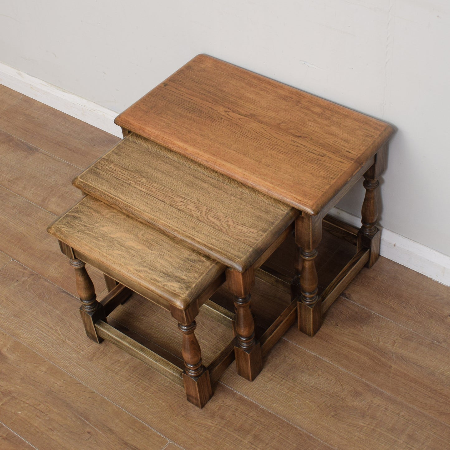 Restored Oak Nest of Tables