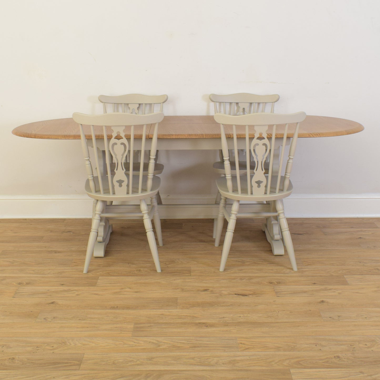 Painted Extendable Table And Four Chairs