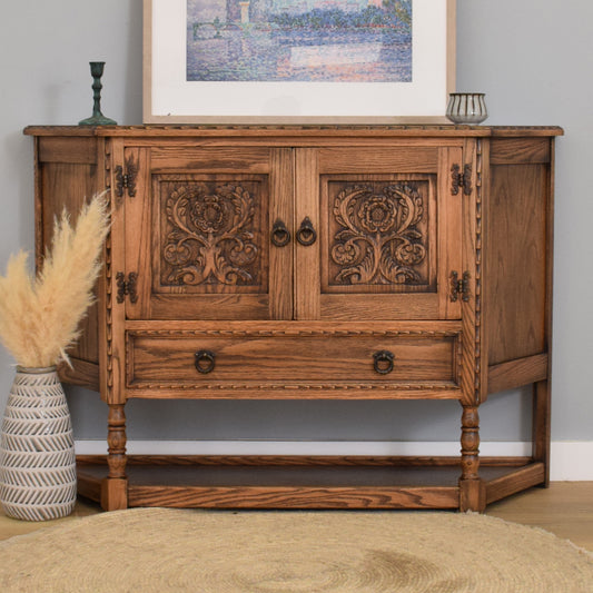 Large Oak Canted Hall Unit