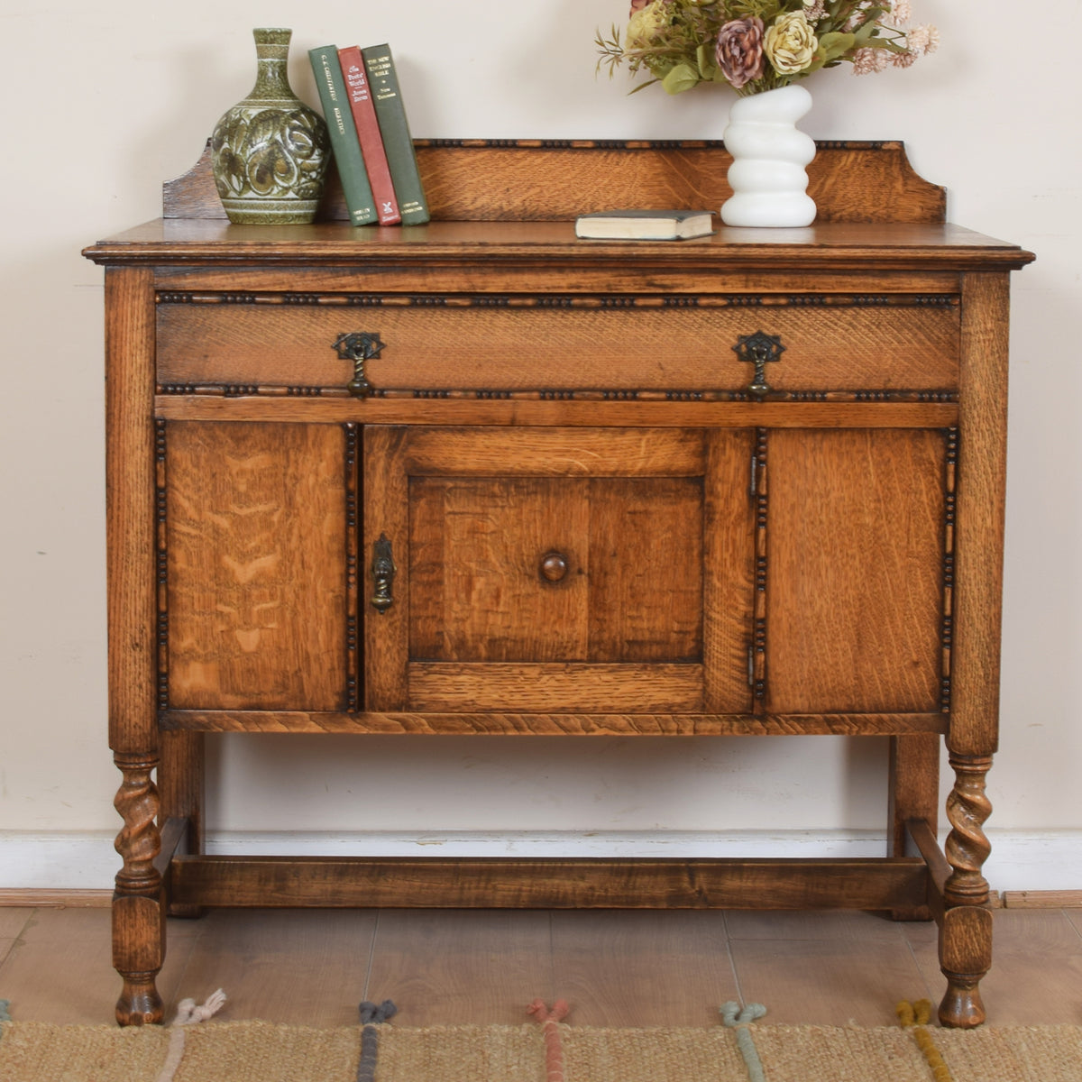 Vintage Oak Cupboard with Drawers