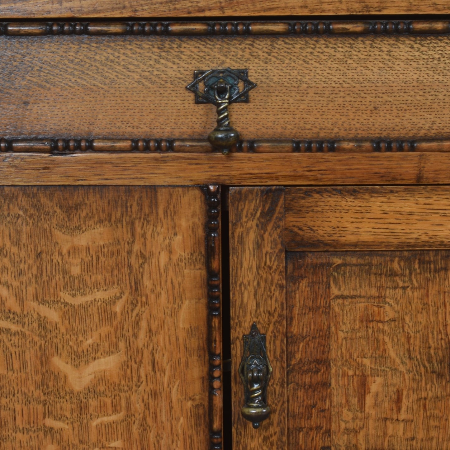 Vintage Oak Cupboard with Drawers