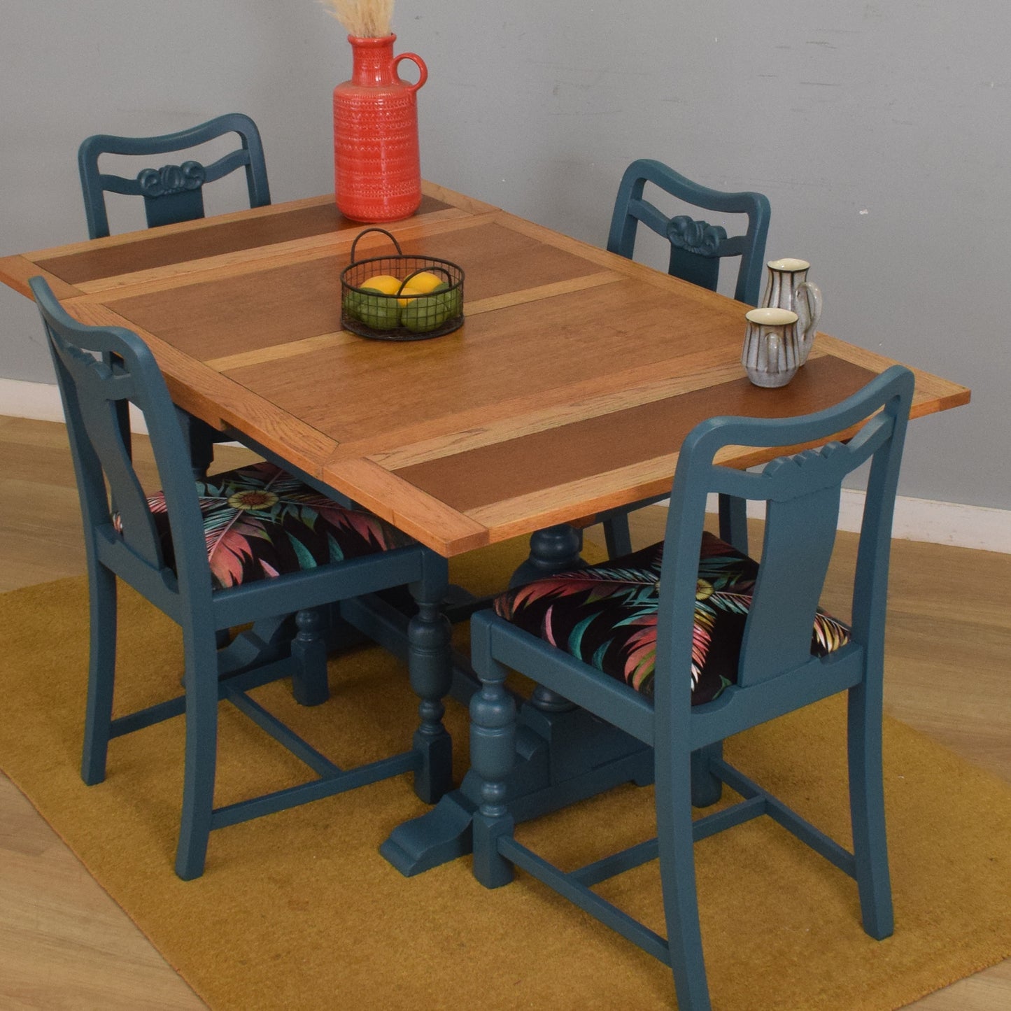 Painted Table and Four Chairs