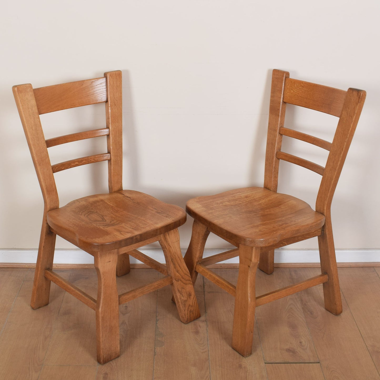 Dutch Oak Dining Table with Four Chairs