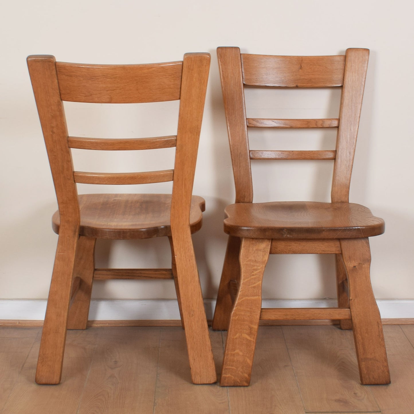 Dutch Oak Dining Table with Four Chairs