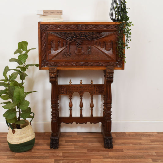 Antique Carved Mahogany Bureau