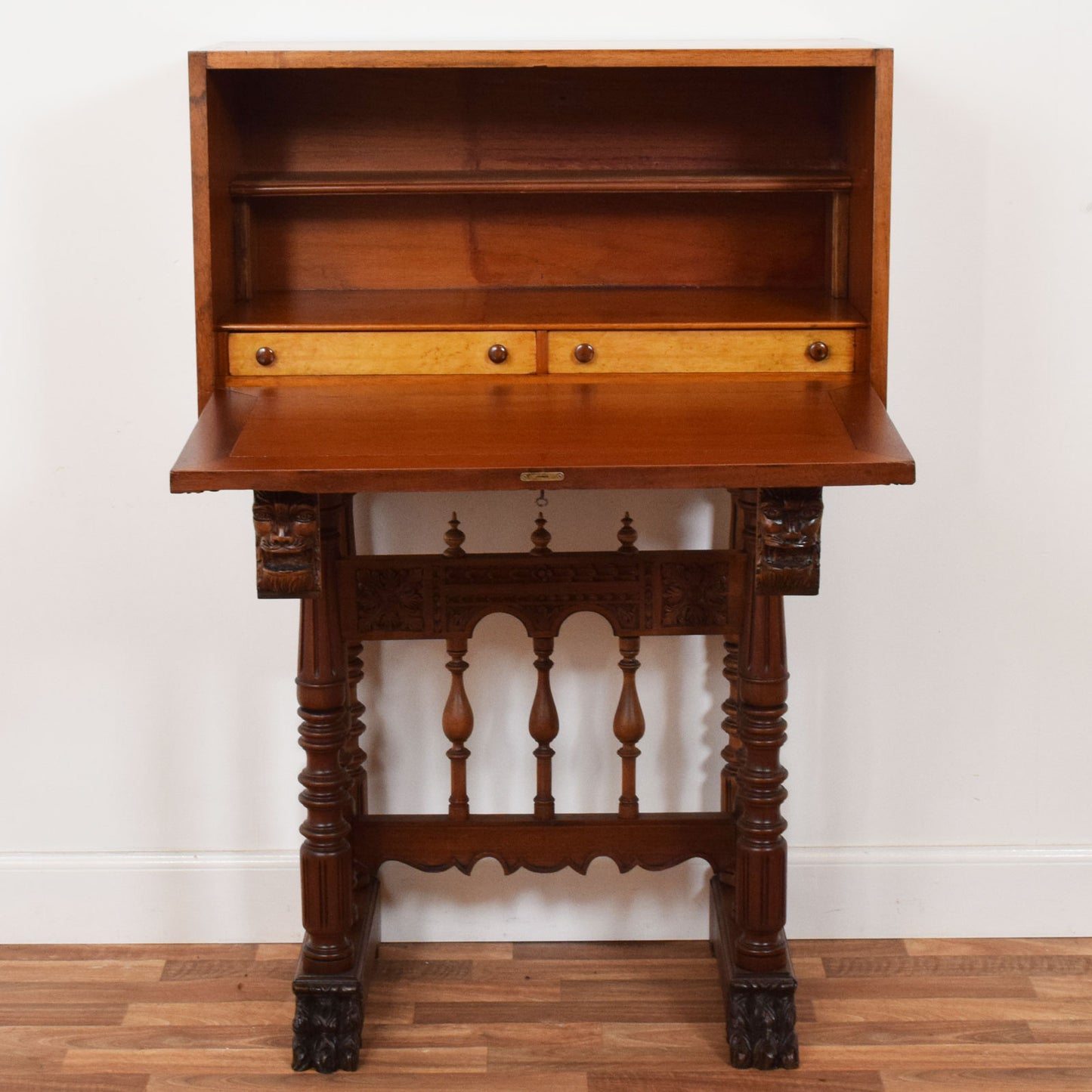Antique Carved Mahogany Bureau