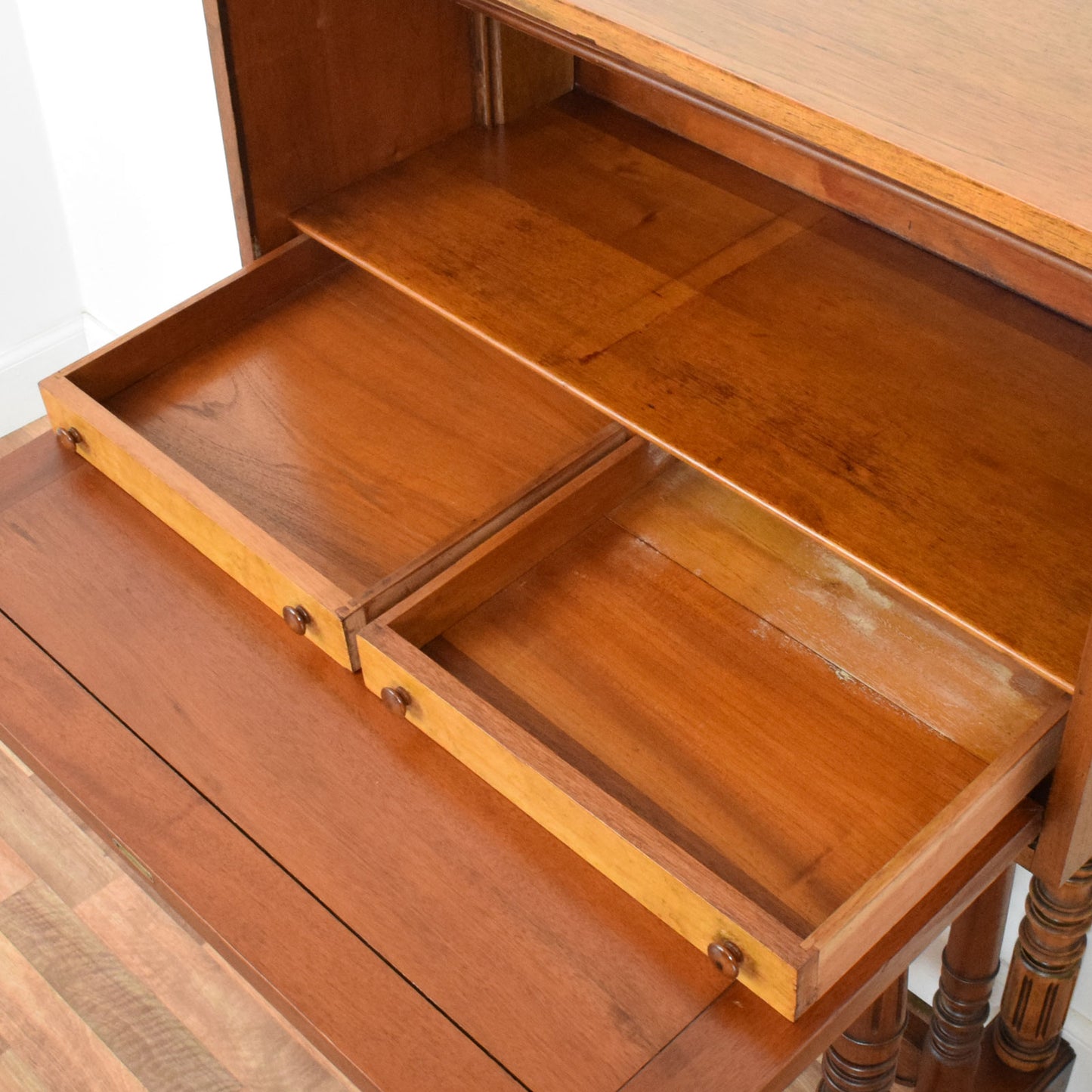 Antique Carved Mahogany Bureau