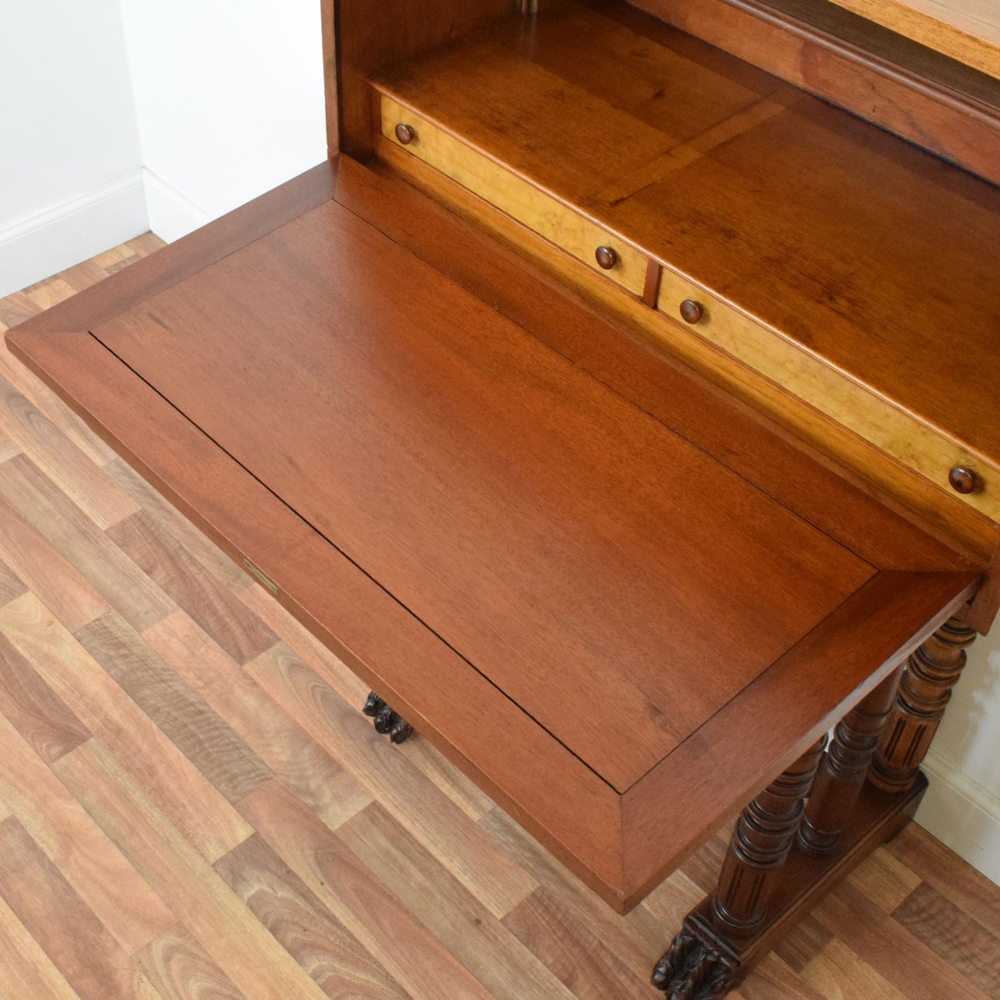 Antique Carved Mahogany Bureau