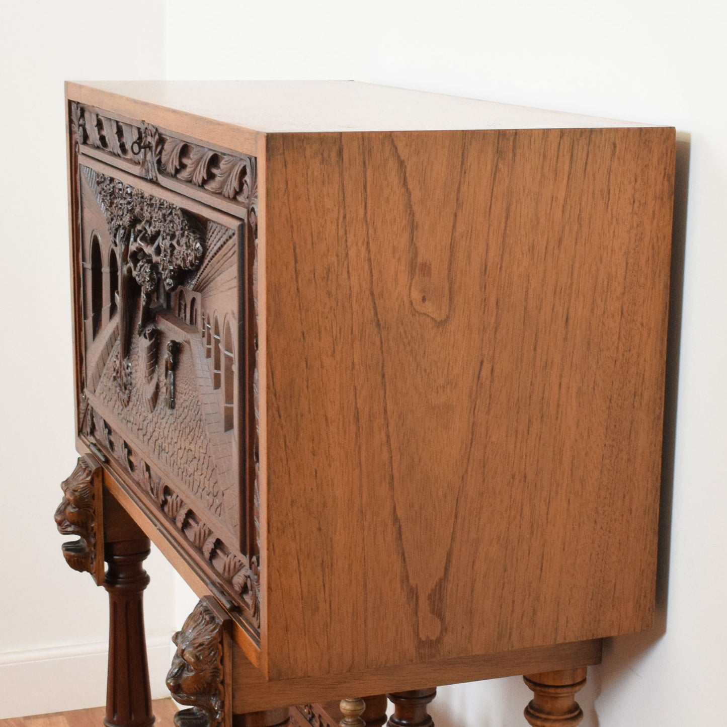 Antique Carved Mahogany Bureau