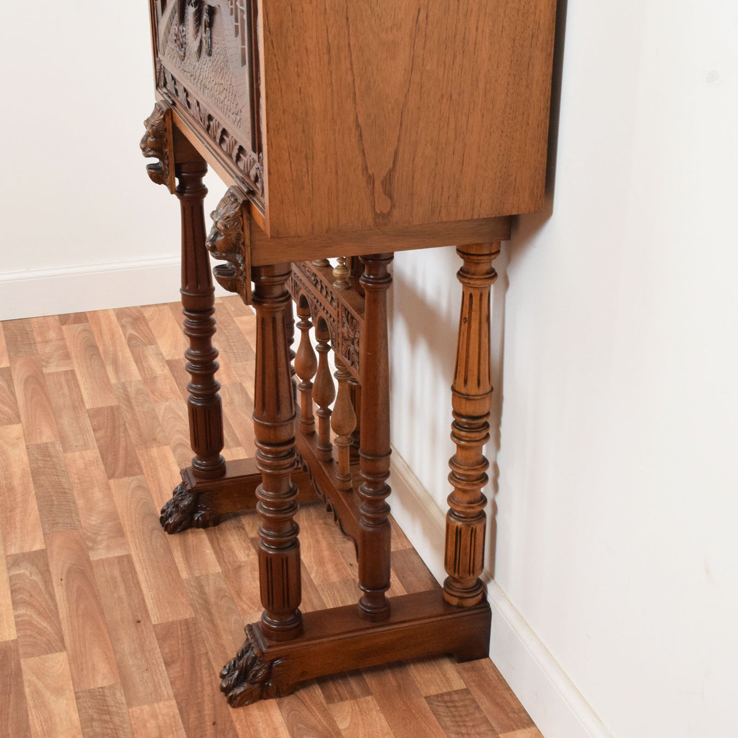 Antique Carved Mahogany Bureau