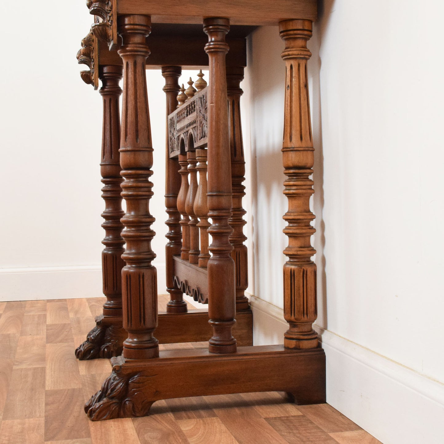 Antique Carved Mahogany Bureau