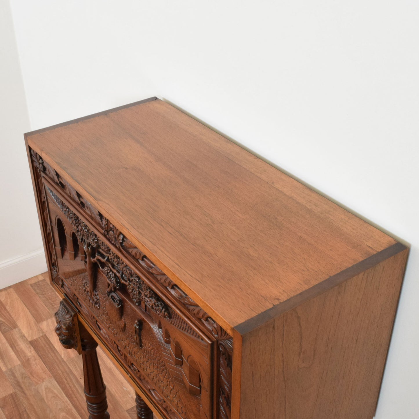 Antique Carved Mahogany Bureau