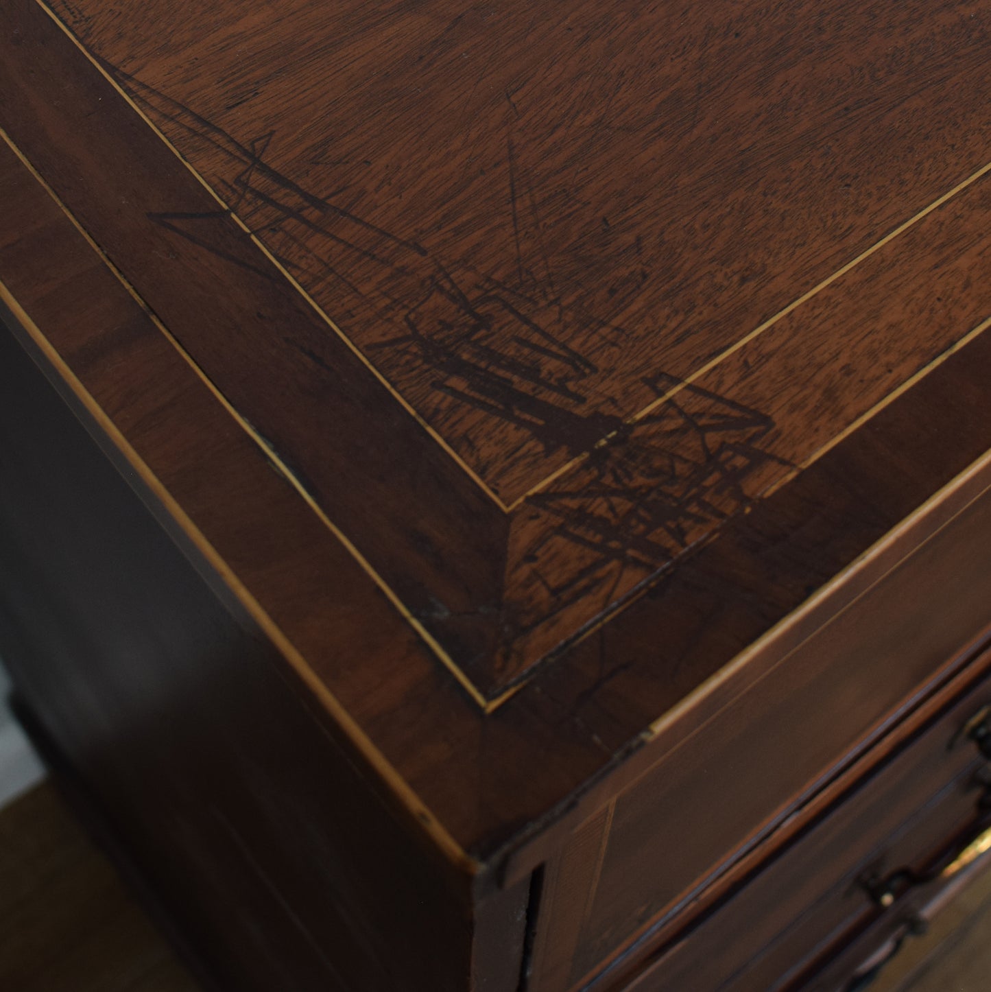 Antique Secretaire Chest Of Drawers