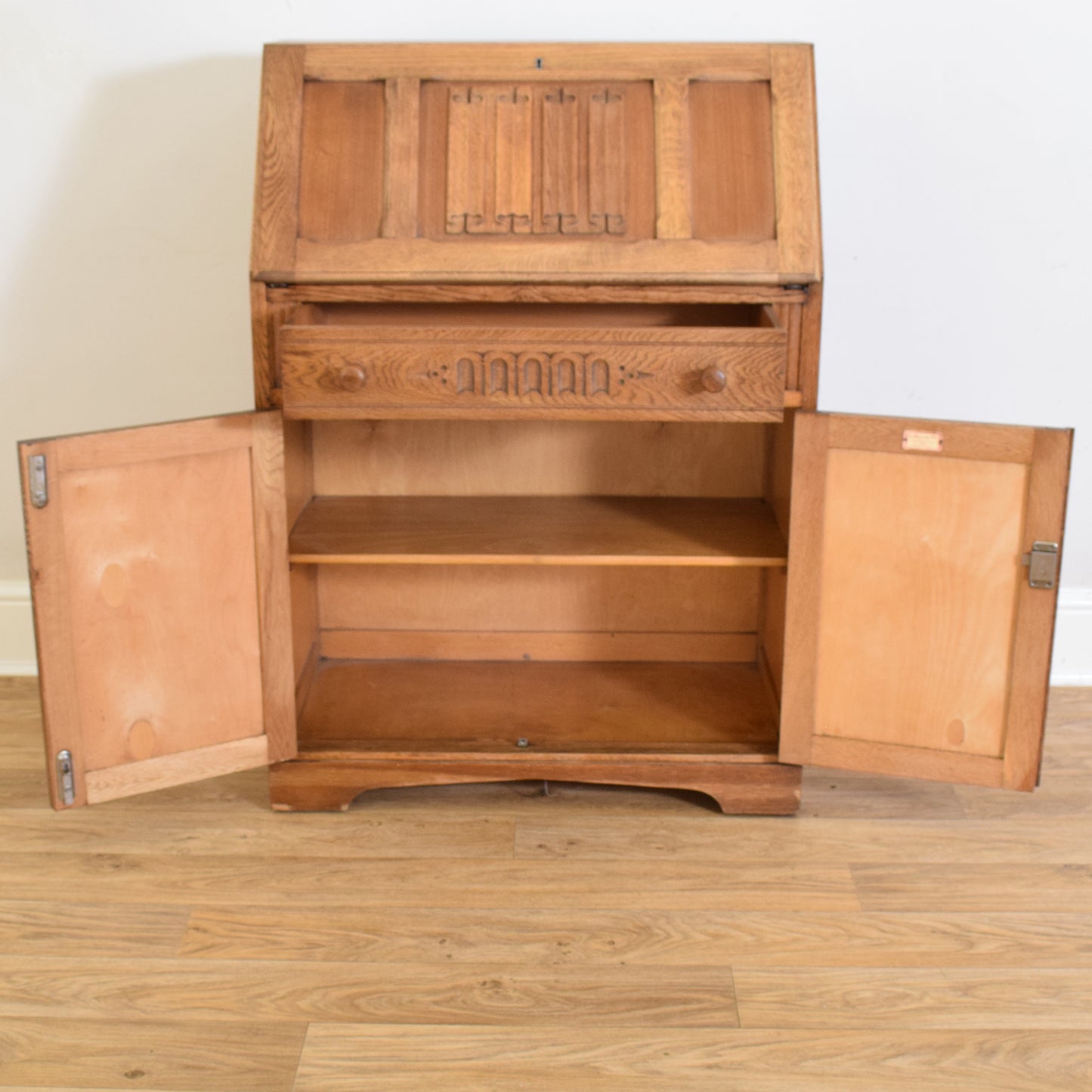 Restored Linenfold Bureau