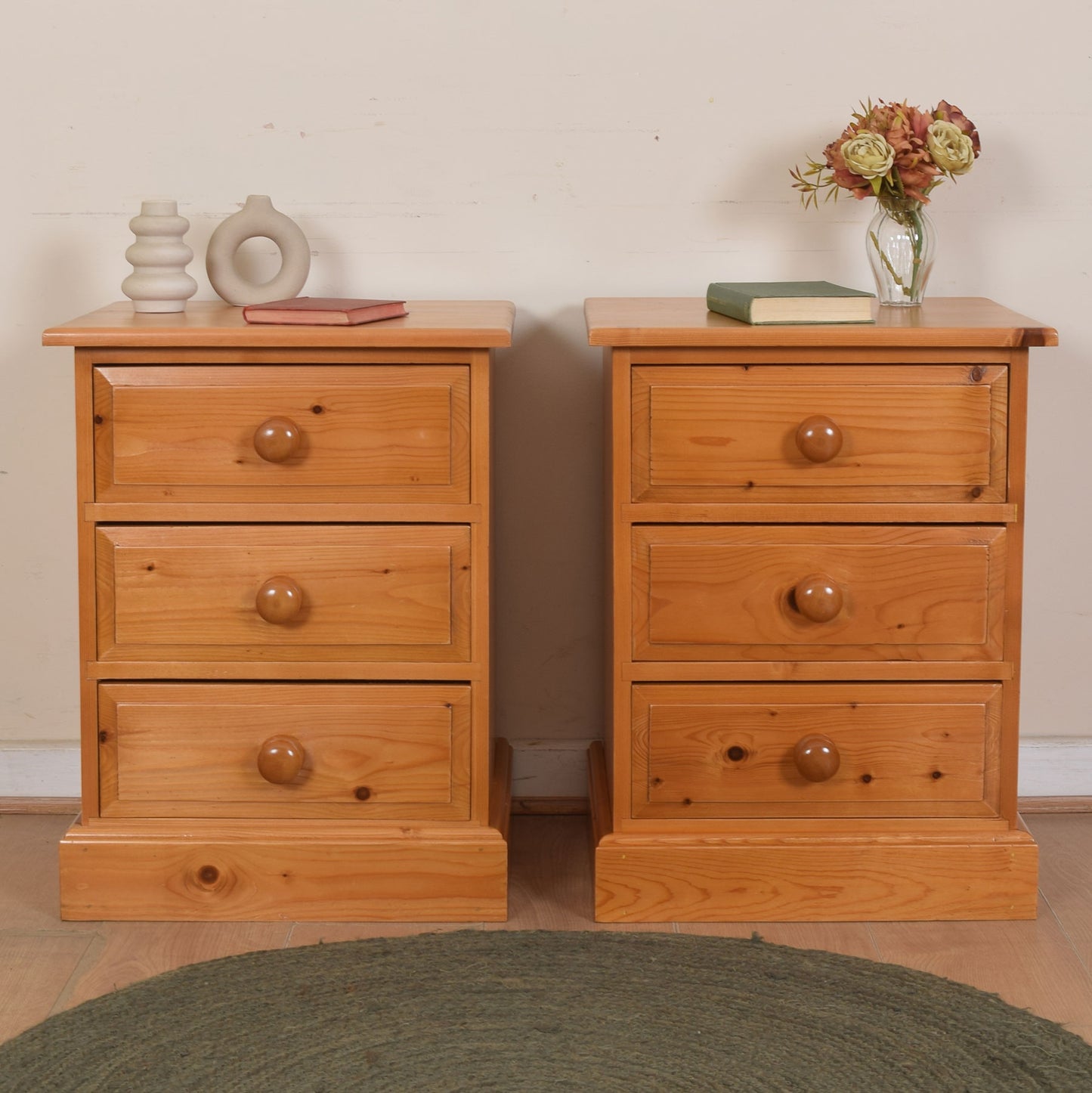 Pair of Solid Pine Bedsides