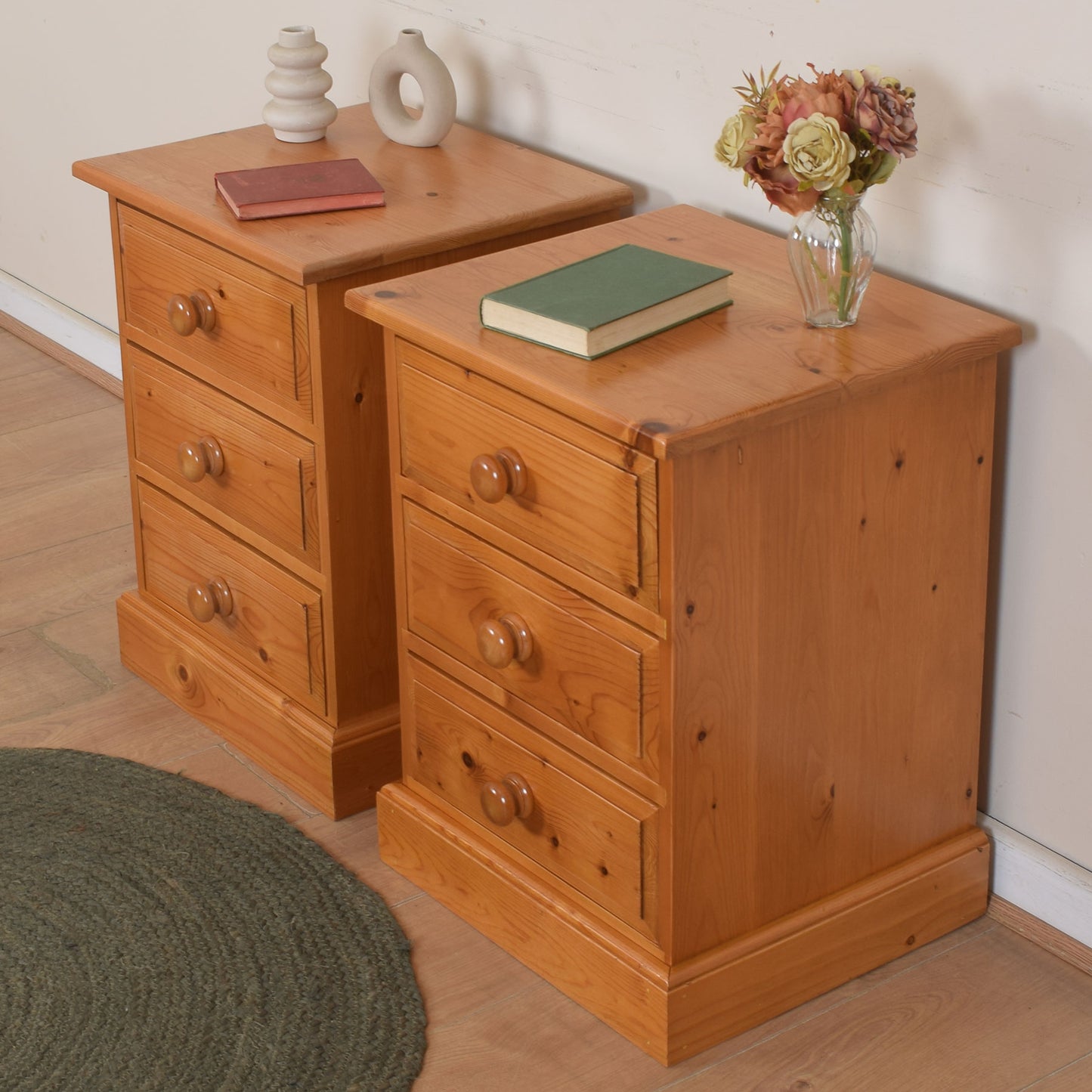 Pair of Solid Pine Bedsides
