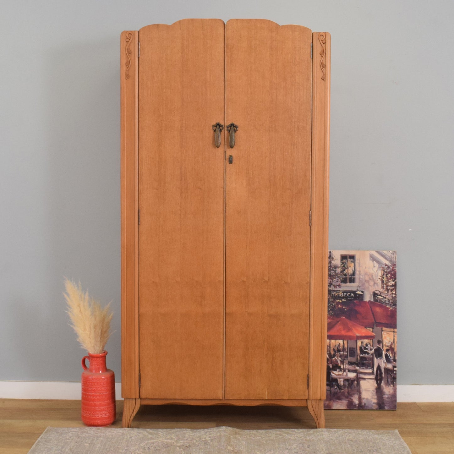 Restored Oak Veneer Wardrobe