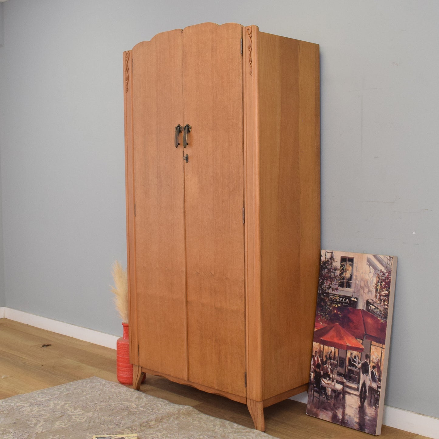 Restored Oak Veneer Wardrobe