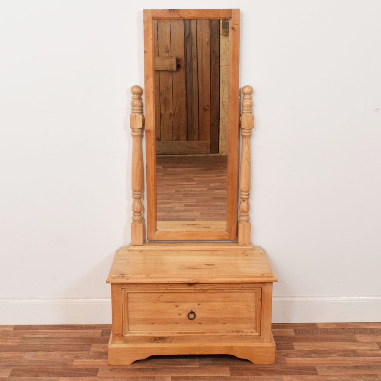 Cheval Dressing Mirror with Drawer Base