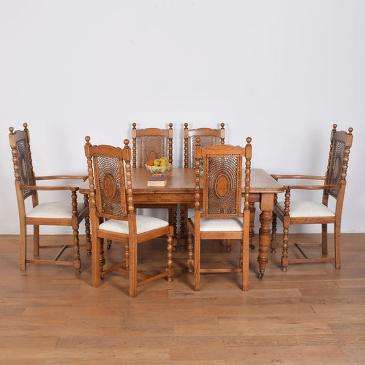 Extending Dining Table with Six Chairs