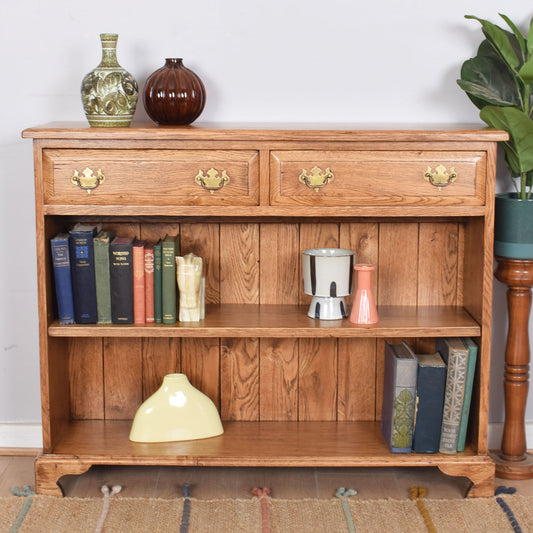 Oak Two-Door Bookcase Unit