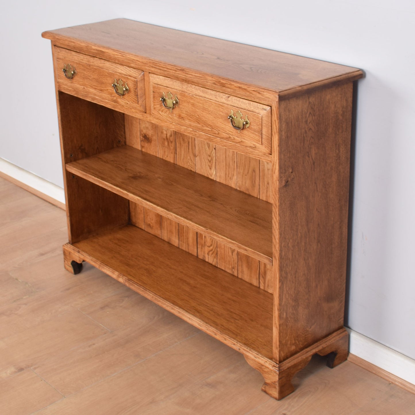 Oak Two-Door Bookcase Unit