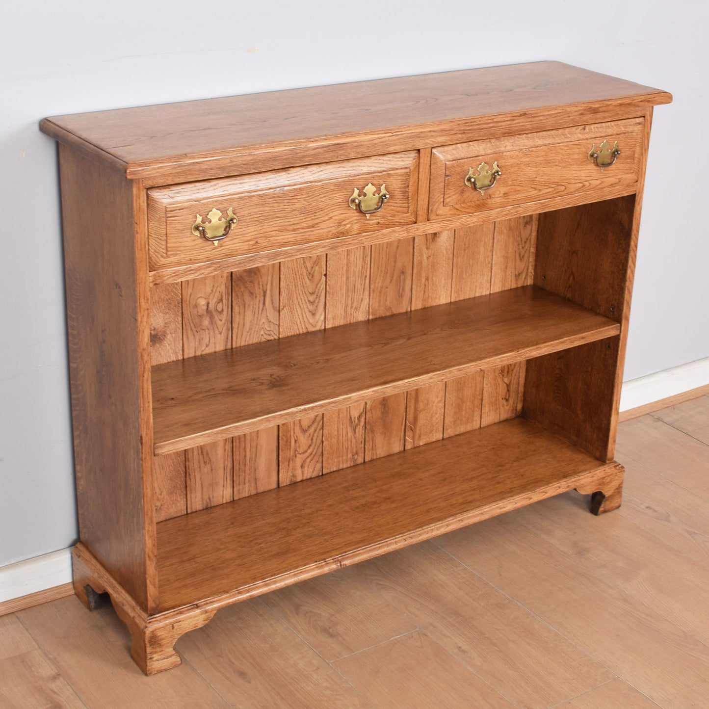 Oak Two-Door Bookcase Unit