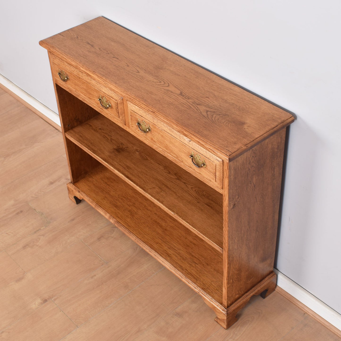 Oak Two-Door Bookcase Unit