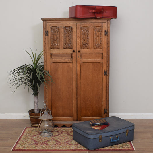 Restored Oak Gents Wardrobe