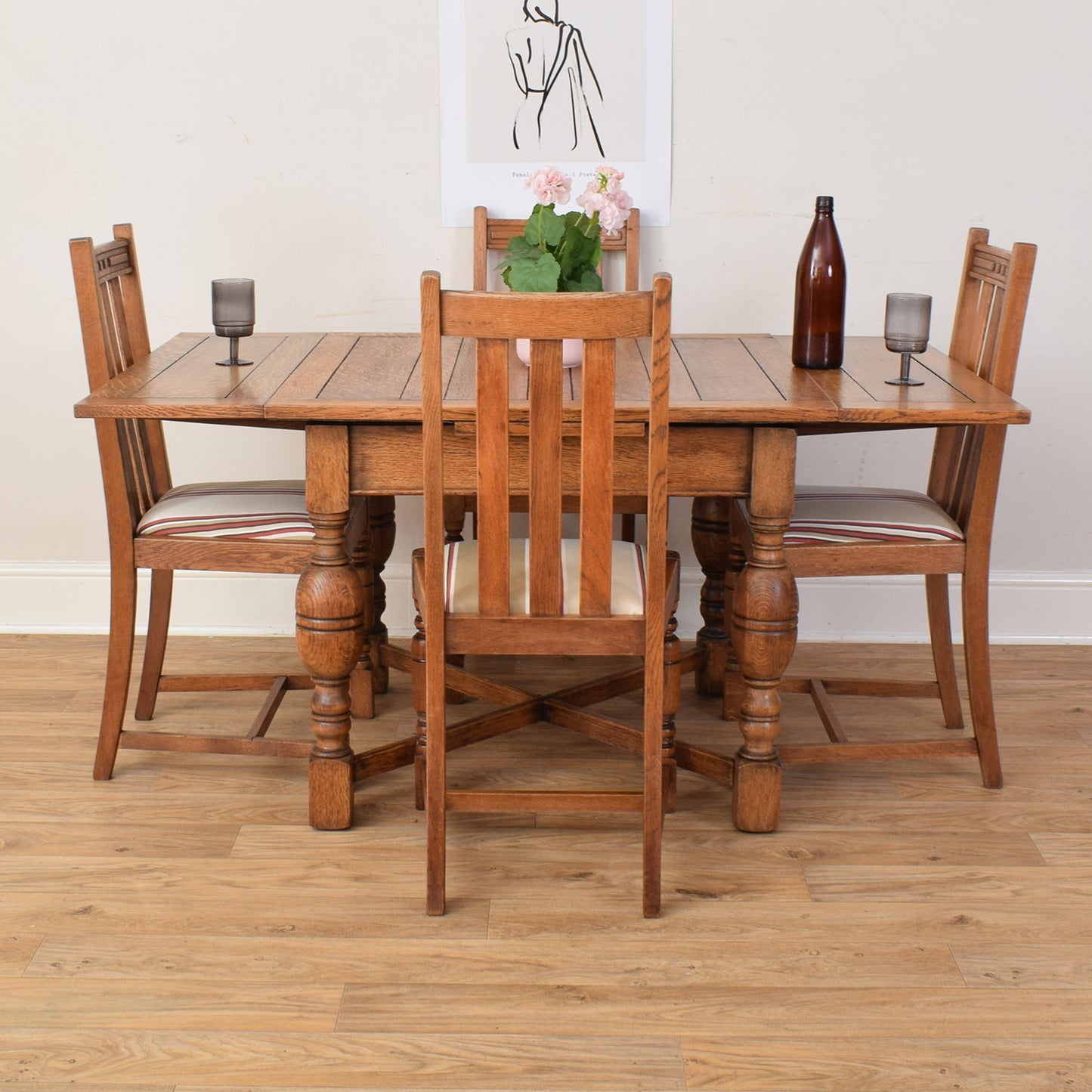 Draw Leaf Table And Four Chairs
