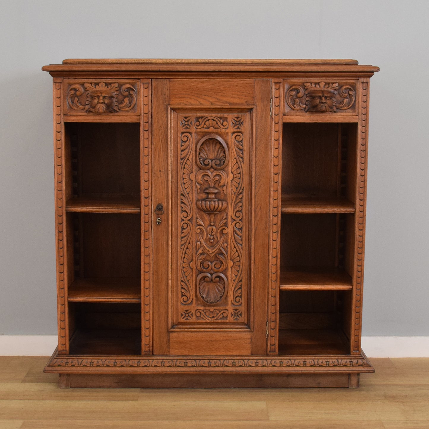 Carved Oak Green-Man Cupboard