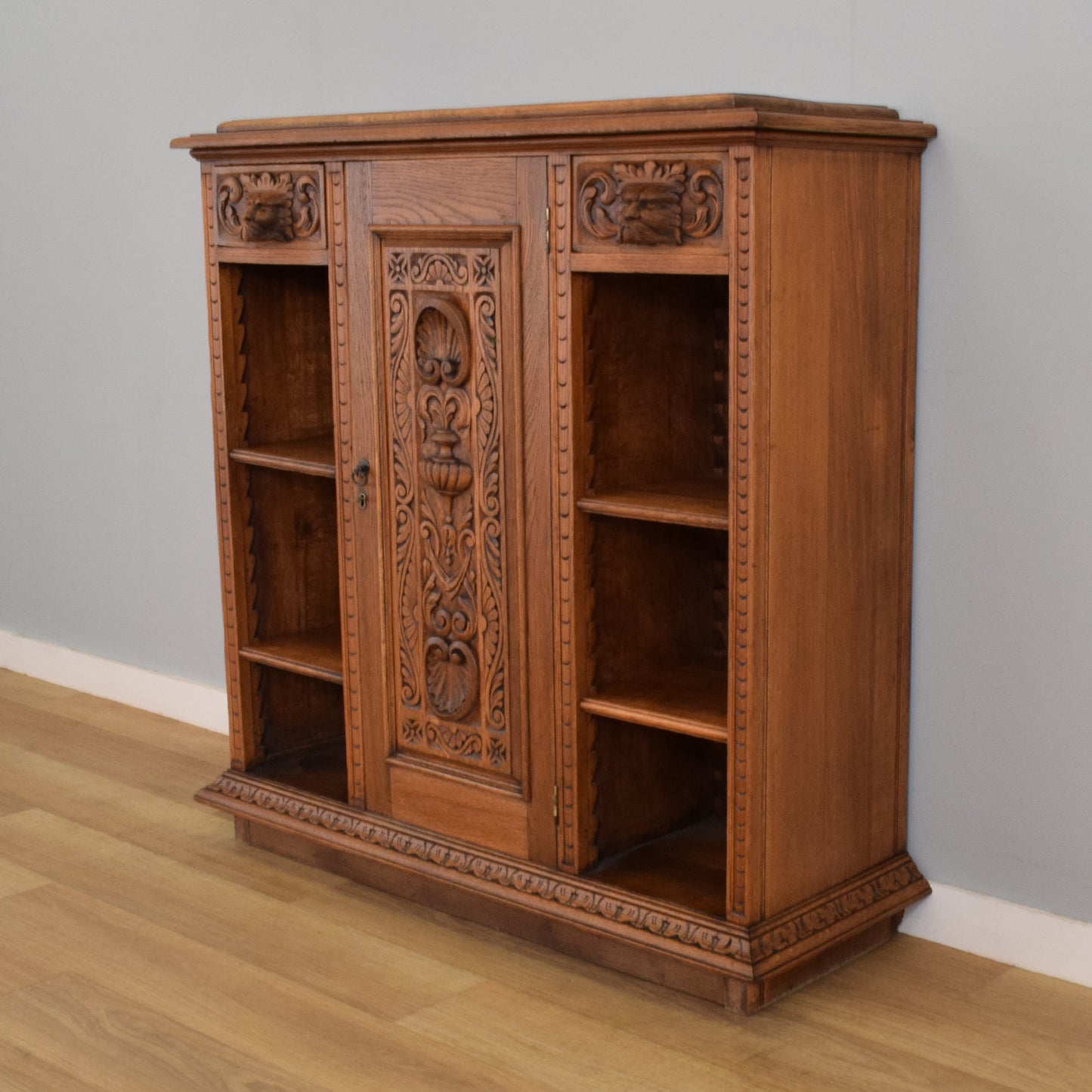 Carved Oak Green-Man Cupboard