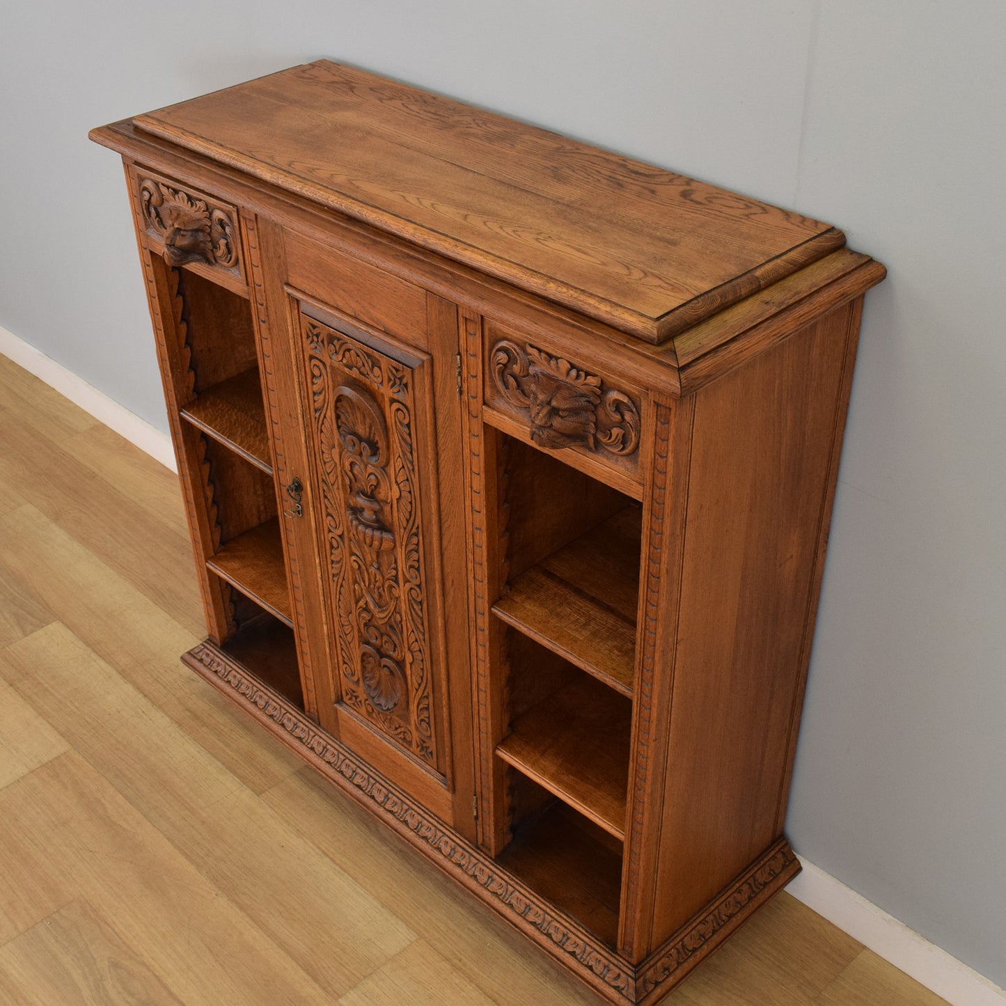 Carved Oak Green-Man Cupboard