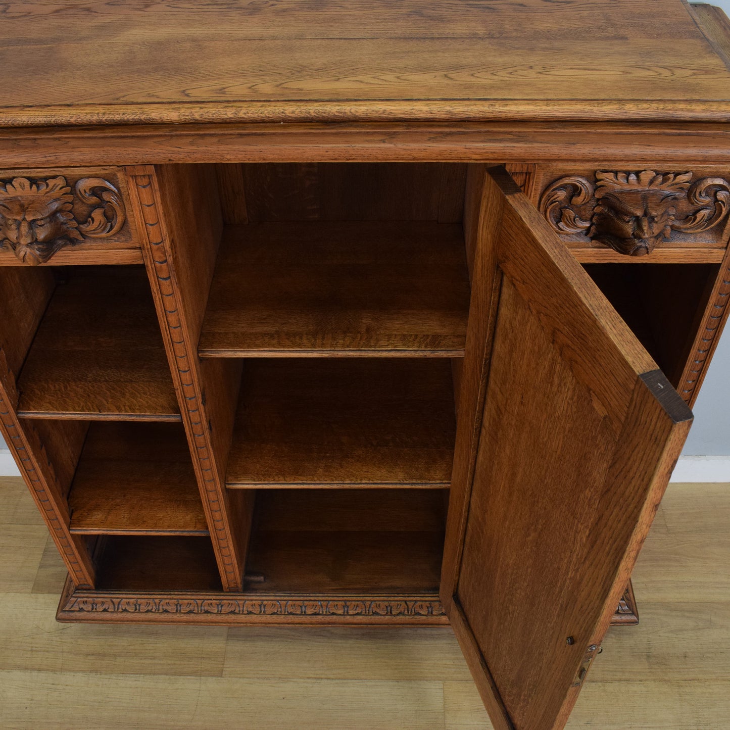 Carved Oak Green-Man Cupboard