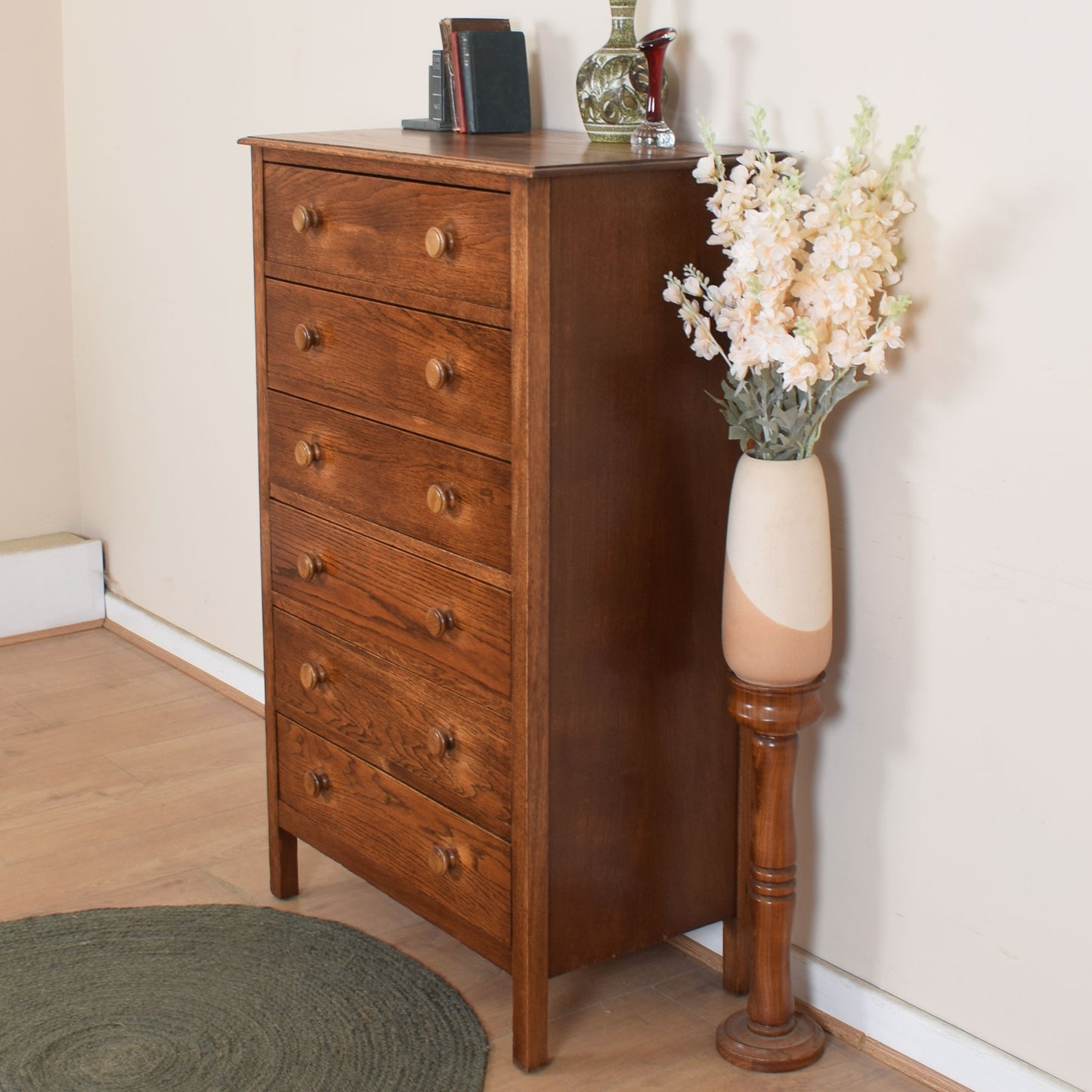 Tall Oak Chest Of Drawers