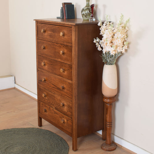 Tall Oak Chest Of Drawers