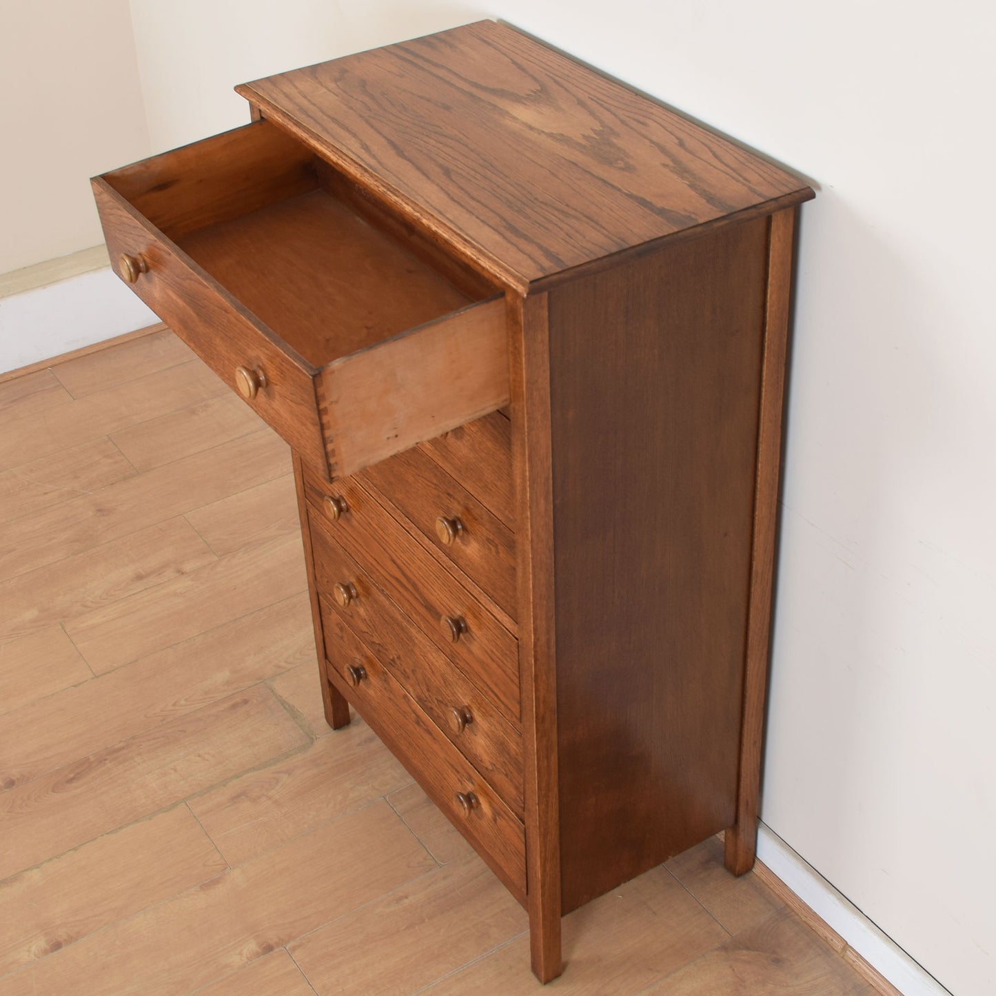 Tall Oak Chest Of Drawers