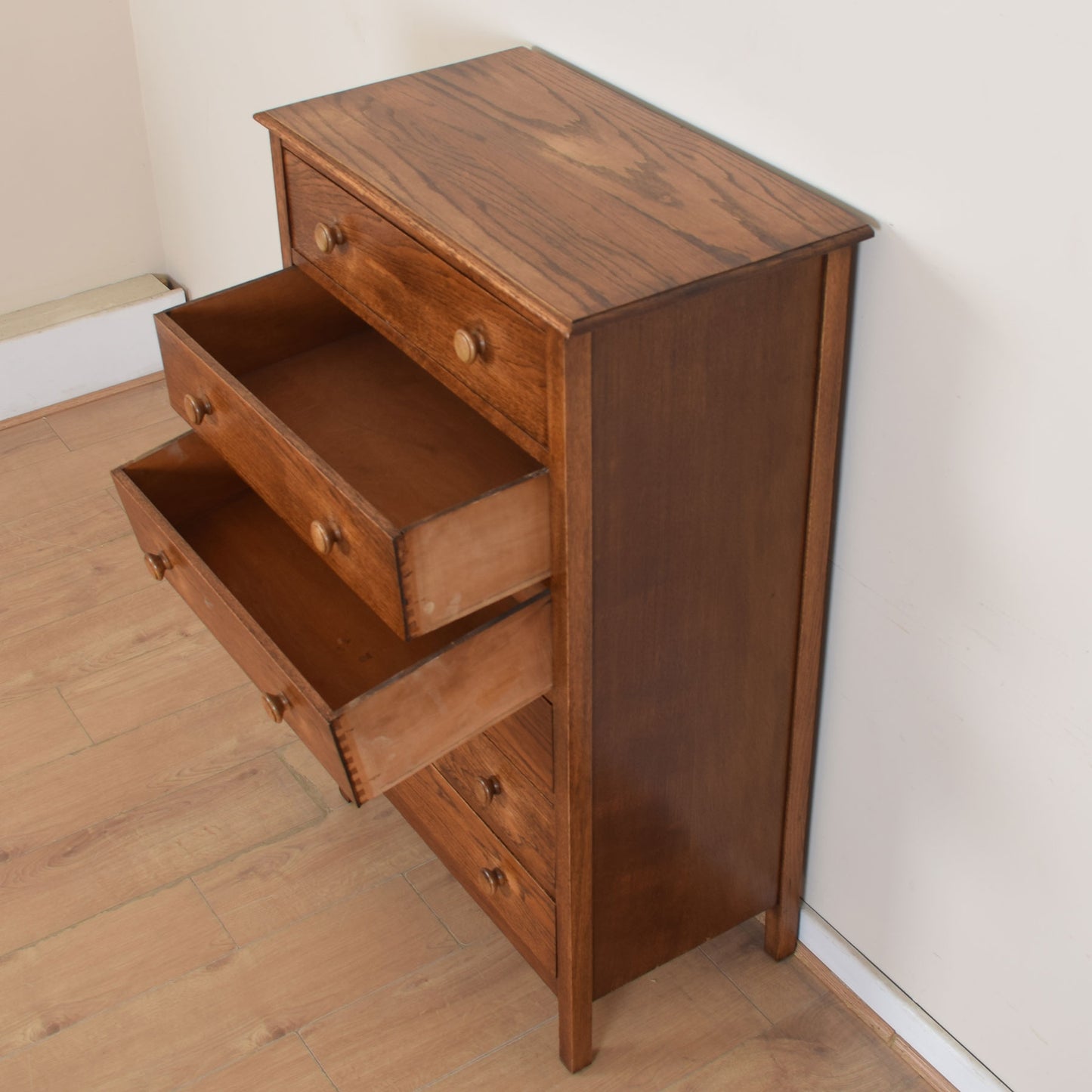 Tall Oak Chest Of Drawers