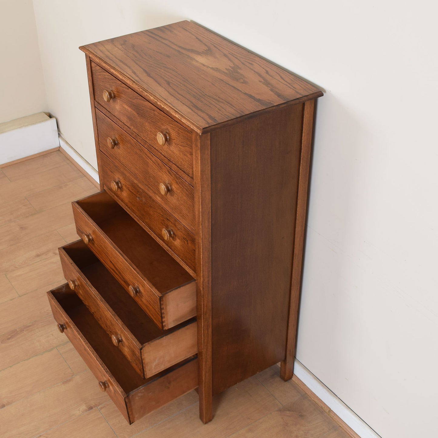 Tall Oak Chest Of Drawers