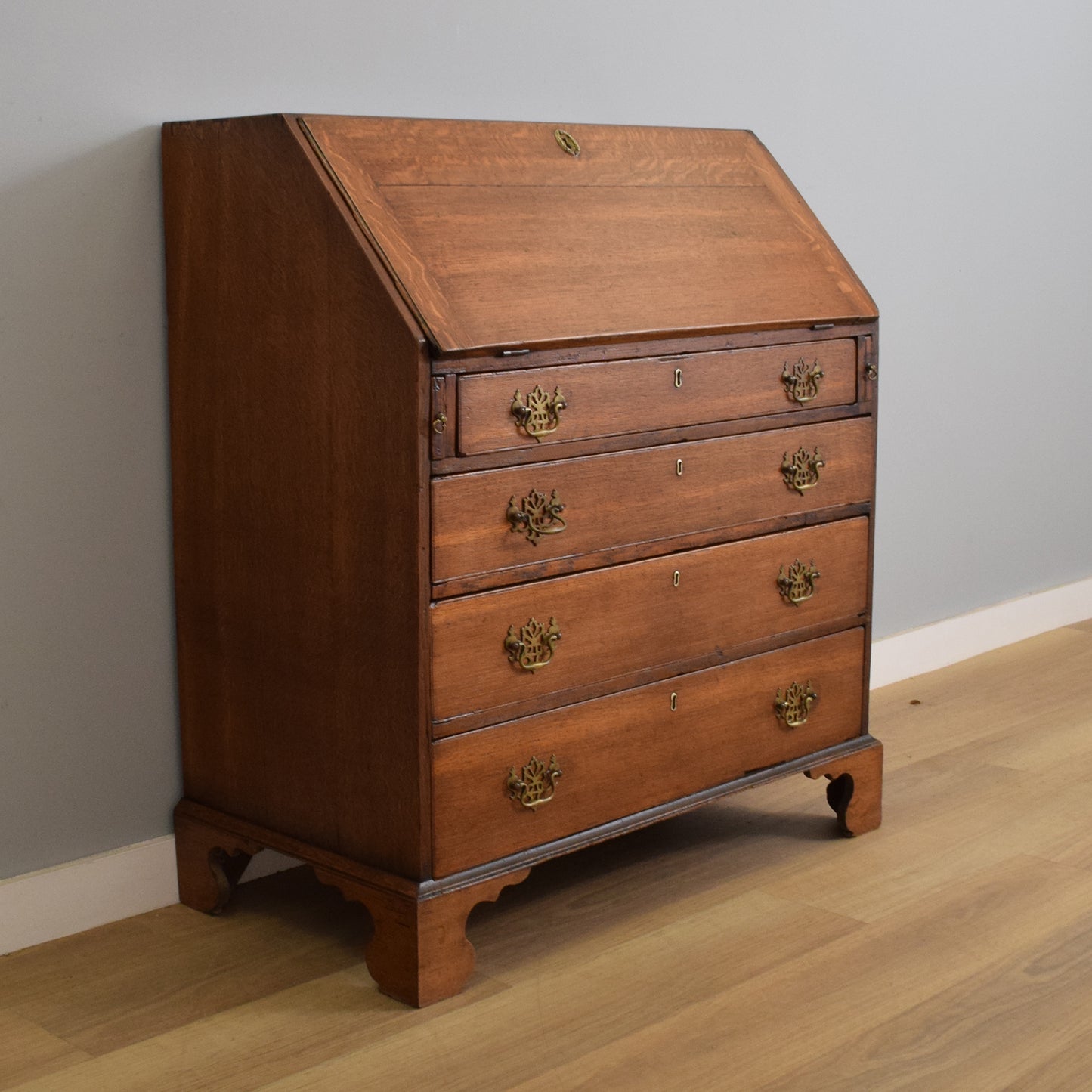 Large Antique Oak Bureau