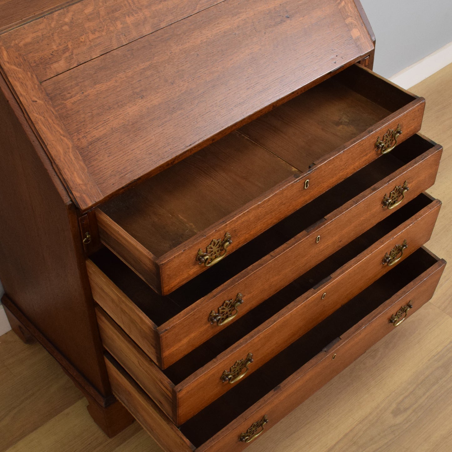 Large Antique Oak Bureau