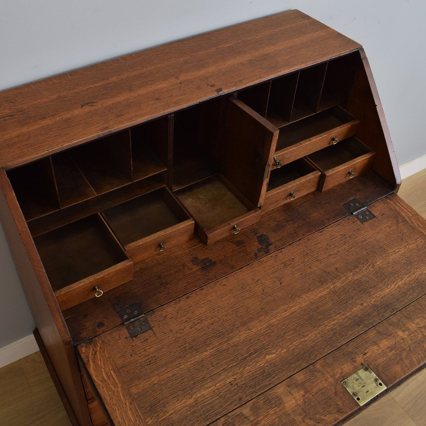 Large Antique Oak Bureau