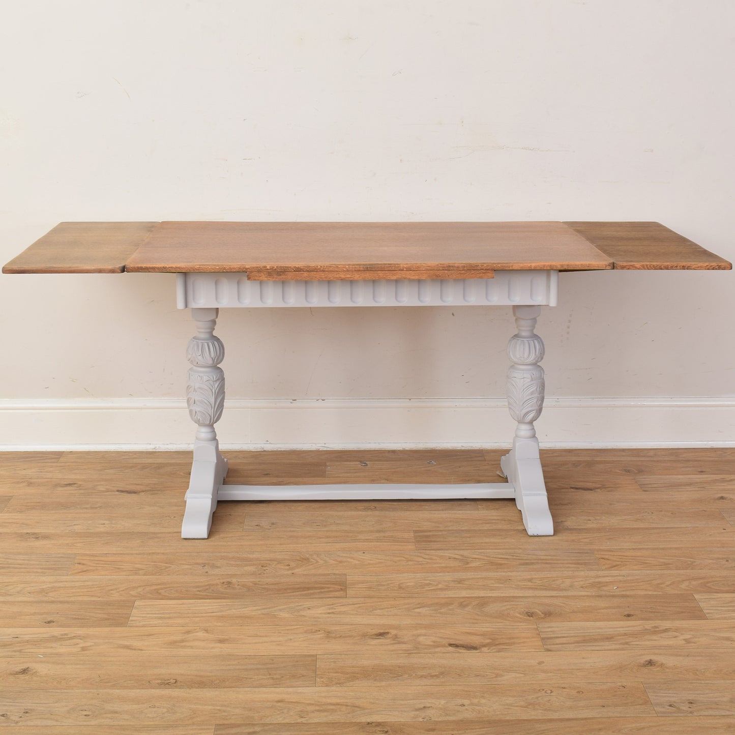 Painted Draw Leaf Table And Four Chairs